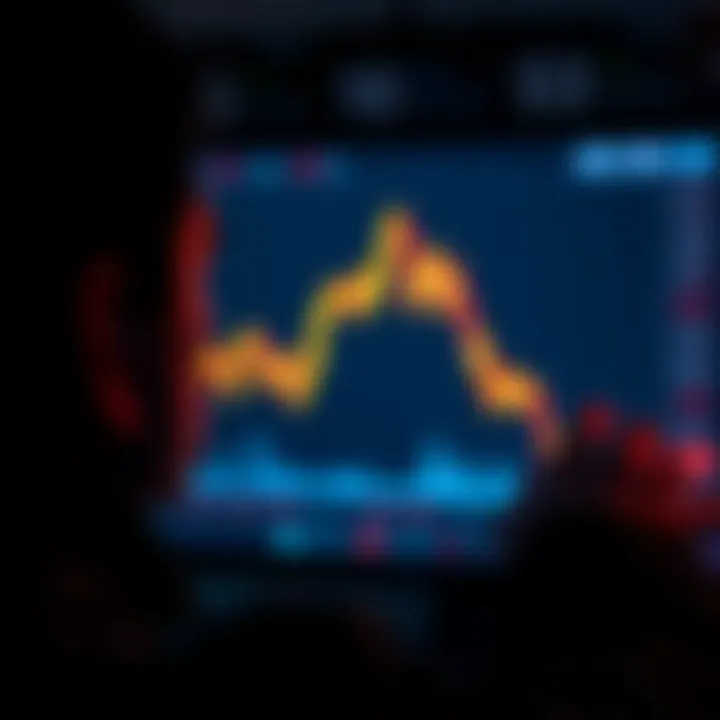 A concerned person stares at a screen showing a sharp decline in cryptocurrency values, illustrating investment loss.