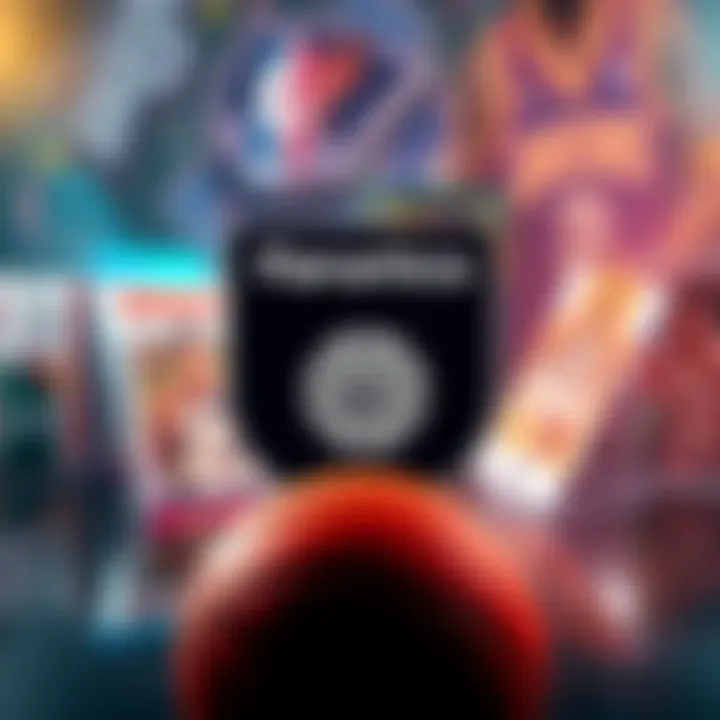 Fanatics logo with basketball cards and collectibles in the background, representing their new NBA license