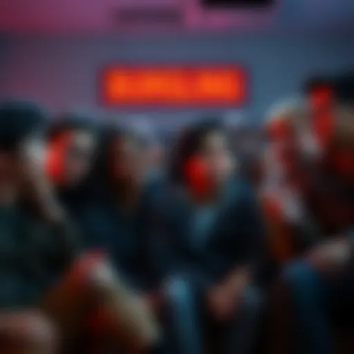 A group of fans sitting together, sharing mixed opinions about the episode Burgling, with some looking disappointed and others engaged in debate.