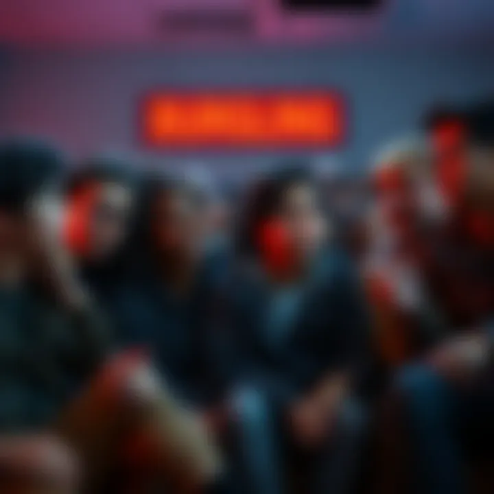 A group of fans sitting together, sharing mixed opinions about the episode Burgling, with some looking disappointed and others engaged in debate.