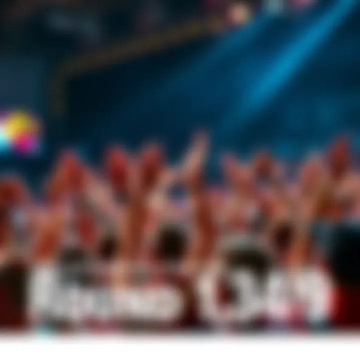 Fans celebrating Round 1,349 A crowd of excited fans cheering and raising their hands at an event labeled Round 1,349.