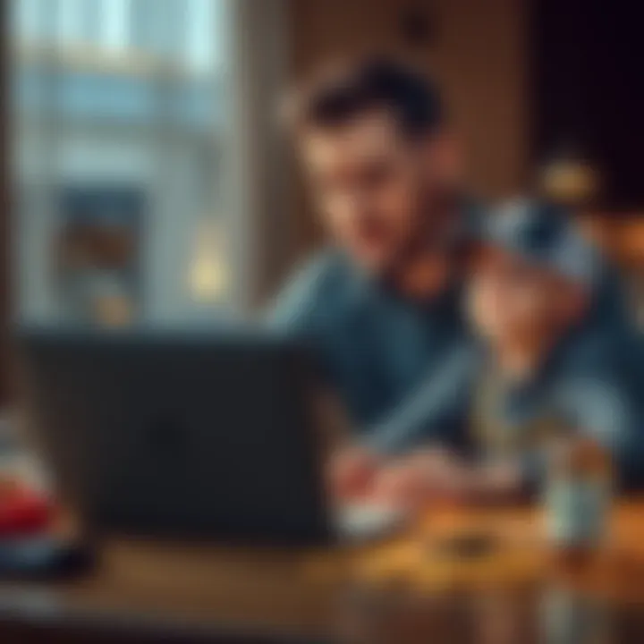 A father and child sitting at a table with a laptop open, discussing Bitcoin investment strategies