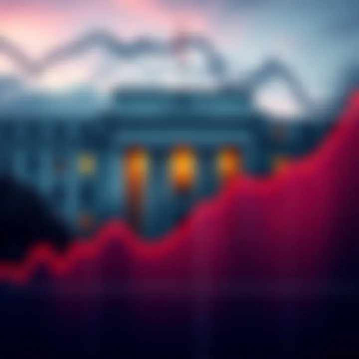 Graph showing economic growth trends with Federal Reserve building in the background