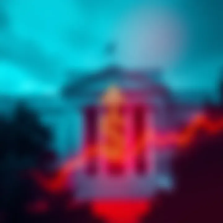 A graphic showing a downward arrow and a dollar sign symbolizing interest rate cuts by the Federal Reserve.