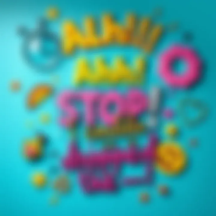 A colorful graphic with the phrase 'Ahh! STOP! I coulda dropped my ___' inviting people to fill in the blank, surrounded by playful doodles and bright colors.