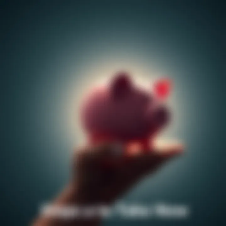 A person holding a piggy bank with a bright future ahead, representing financial independence.