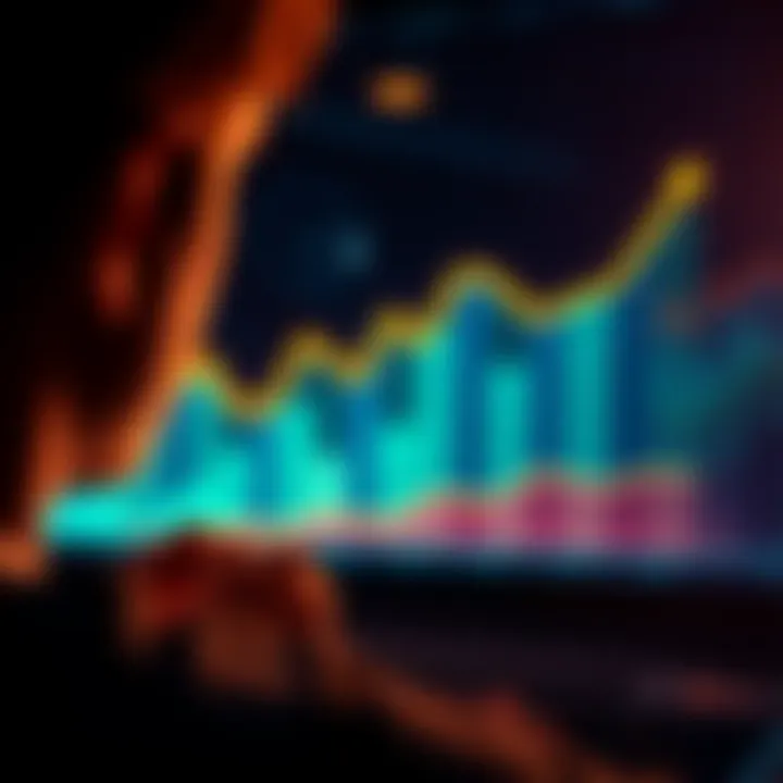 A person looking at a graph showing a steep upward trend, representing hopes for significant financial gains.