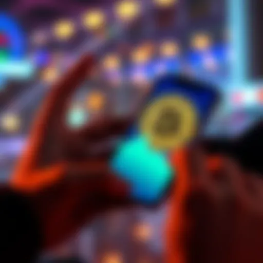 A person holding a smartphone showing Bitcoin's price on Coinbase with a secure cold wallet nearby.