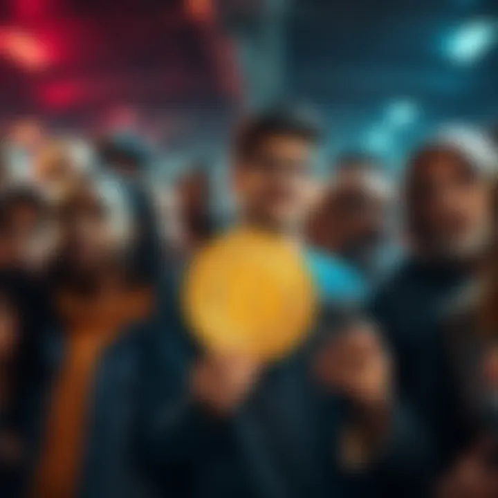 A group of diverse people sharing their stories about the moment they learned about Bitcoin and its price, with expressions of curiosity and surprise.