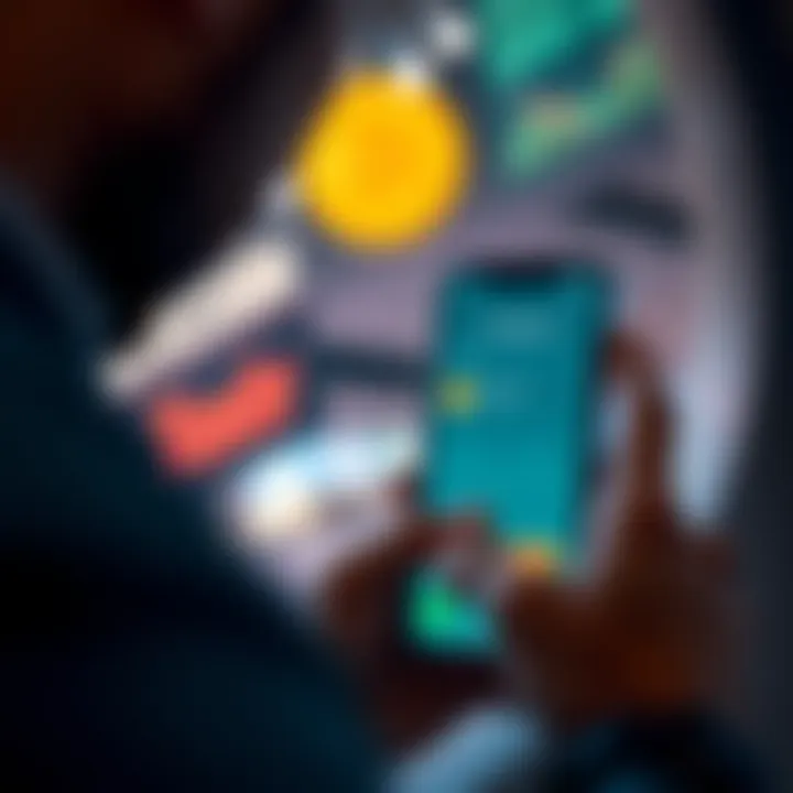 A person looking at a smartphone showing the Robinhood app with a bitcoin transaction.