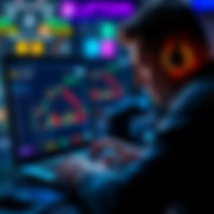 A person looking at a laptop screen displaying various cryptocurrencies and investment charts, focusing on popular coins for beginners.