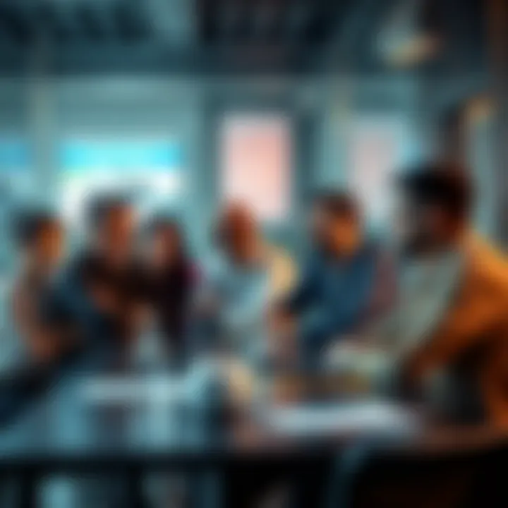 Founders in Discussion A group of diverse founders sitting at a table, looking concerned and engaged in a serious discussion about communication issues.