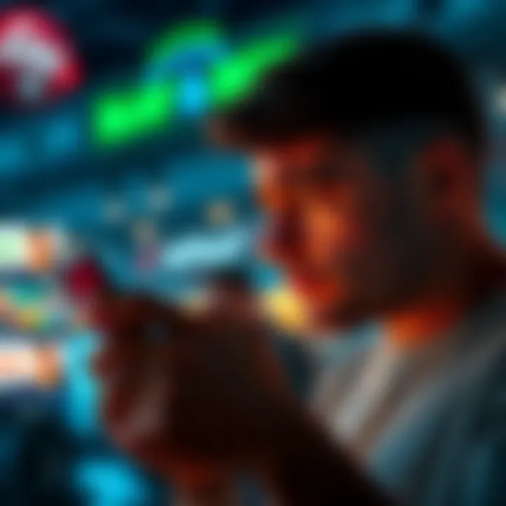 A gay man looks annoyed while scrolling through his phone filled with sports betting ads, expressing frustration with the lack of diversity in advertisements.