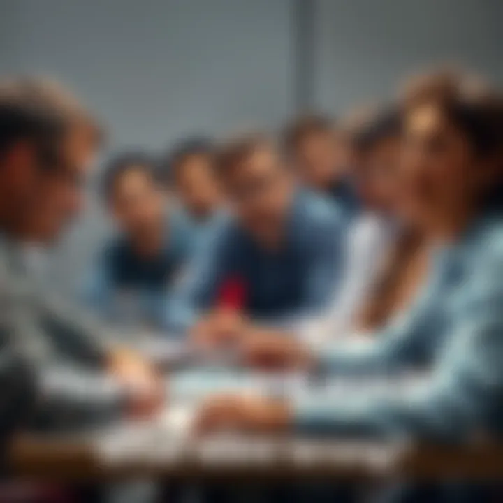A group of people looking concerned in a meeting, questioning their project efforts