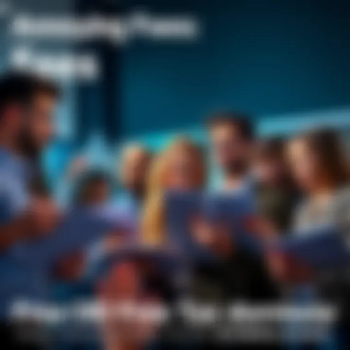 A group of frustrated individuals discussing the high fees of tax form downloads while holding tax documents