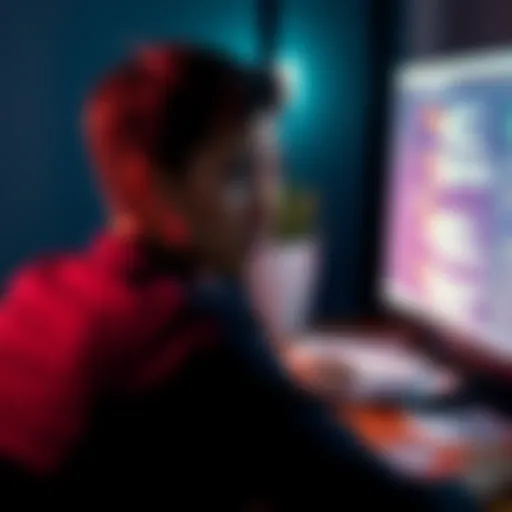 Frustrated person staring at a computer screen with identity verification documents scattered around