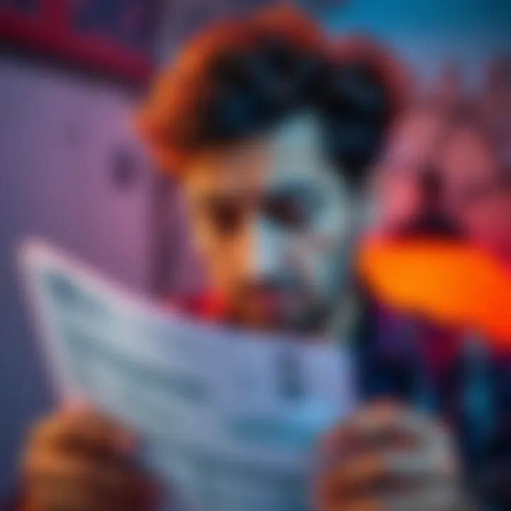 A person looking frustrated while holding KYC paperwork, showing signs of stress and confusion