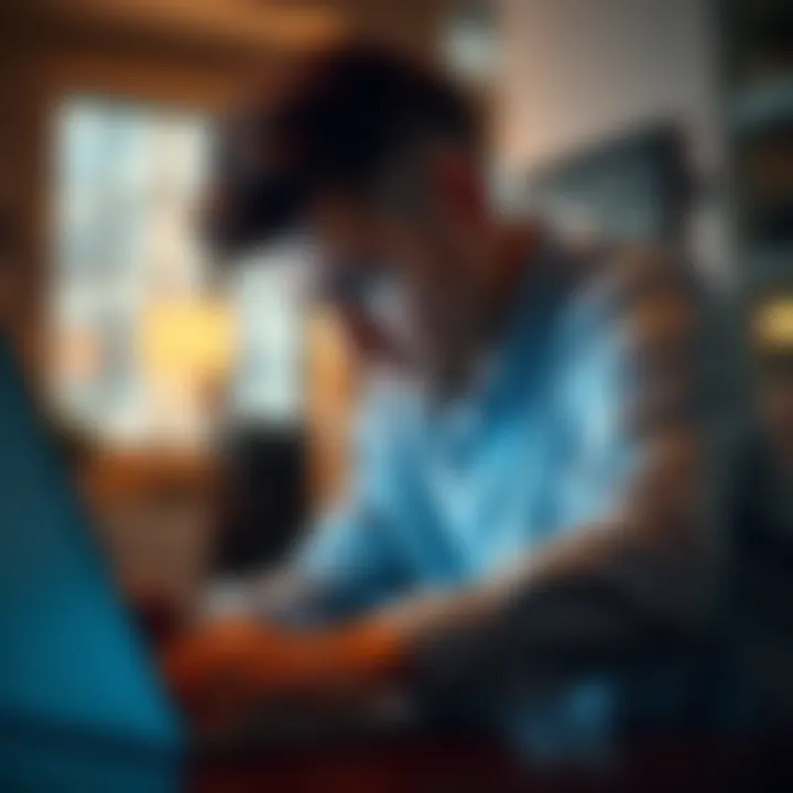 A person looking disappointed while viewing a survey on their laptop, illustrating frustration over wasted time and effort