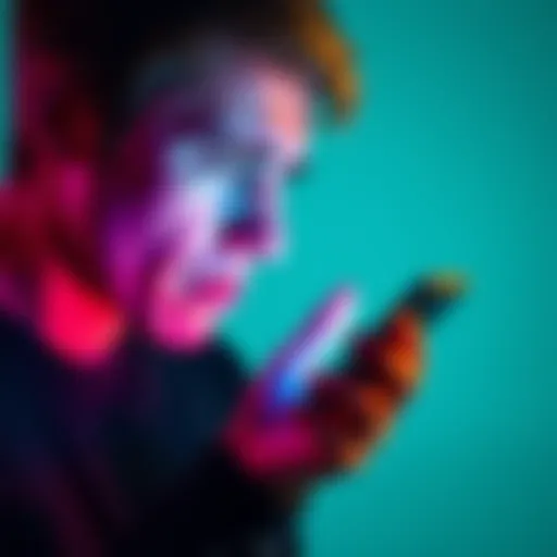 A person holding a smartphone with a worried expression, representing frustration over account issues with a financial app.