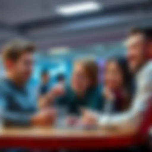 A group of people laughing while exchanging humorous memes about cryptocurrency