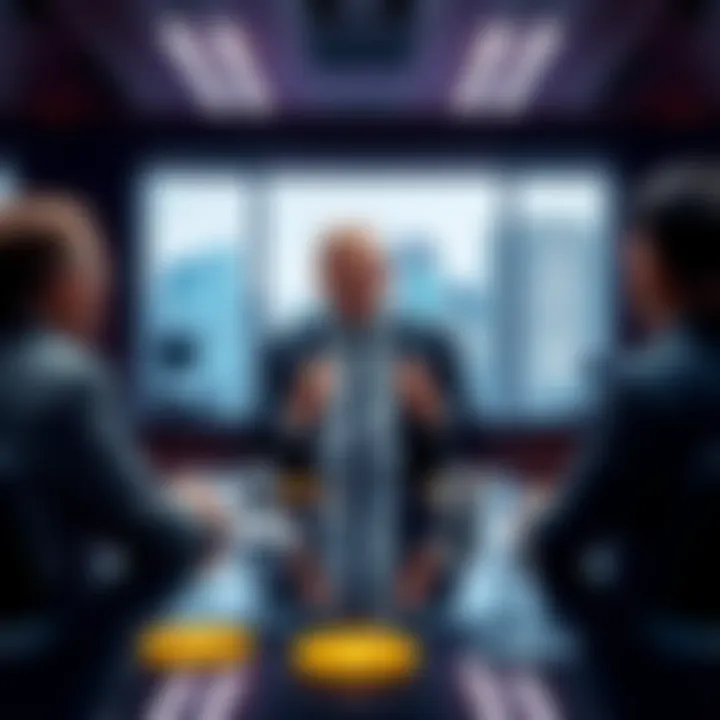 A fund manager speaks about Bitcoin taxation in a conference room, highlighting investment strategies and market effects.