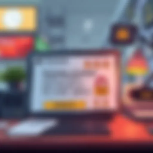 A humorous illustration of a phishing email with silly text and cartoonish graphics warning about scams