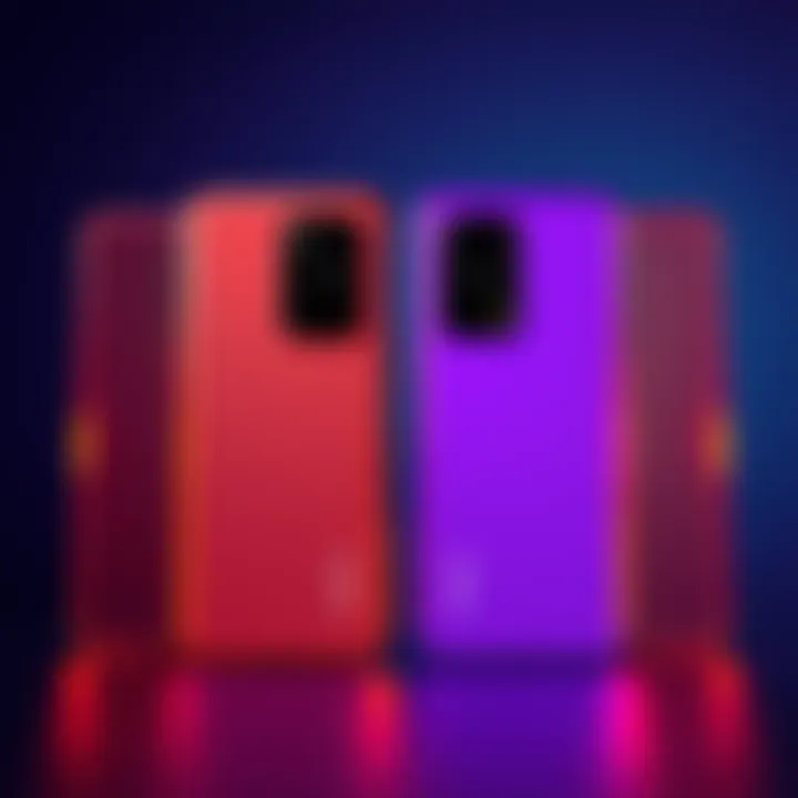 Side-by-side view of FW 13 Pro devices in translucent orange and translucent purple, highlighting the color variants.