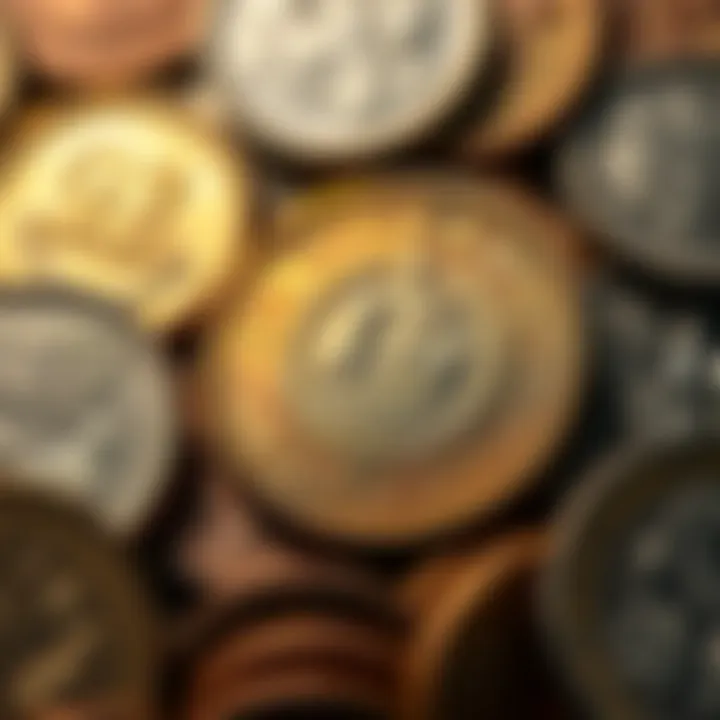 A close-up of a GALERIUS coin, showcasing its intricate design and historical significance, surrounded by other coins from various eras, reflecting the passion of collectors.