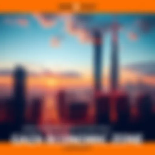 A modern city skyline in Gaza featuring skyscrapers, data centers, and elements of cryptocurrency, representing an economic development plan.