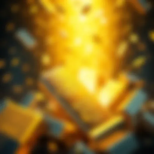 A graphic showing falling gold and silver bars, representing a market crash due to tensions in Iran.