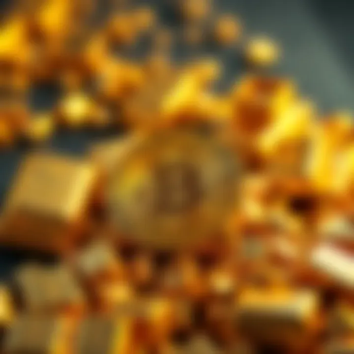 A visual comparison of gold bars and a Bitcoin symbol, highlighting the competition between the two as inflation hedges for 2026.