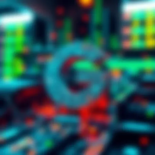 Graphic showing the Google logo merging with cryptocurrency symbols, representing their investment in Cipher Mining.