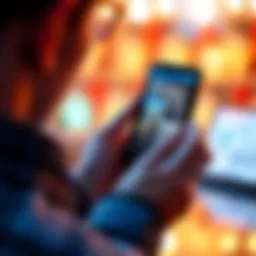 A person using a smartphone to recover deleted photos in Google Photos
