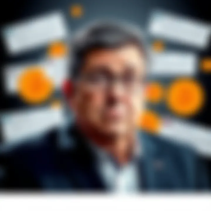 A graphic showing Illinois Governor J.B. Pritzker with a confused expression, surrounded by Bitcoin symbols and social media comments critiquing his financial knowledge.