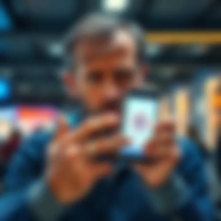 A Greek customer looking distressed while holding a smartphone showing their restricted Revolut account