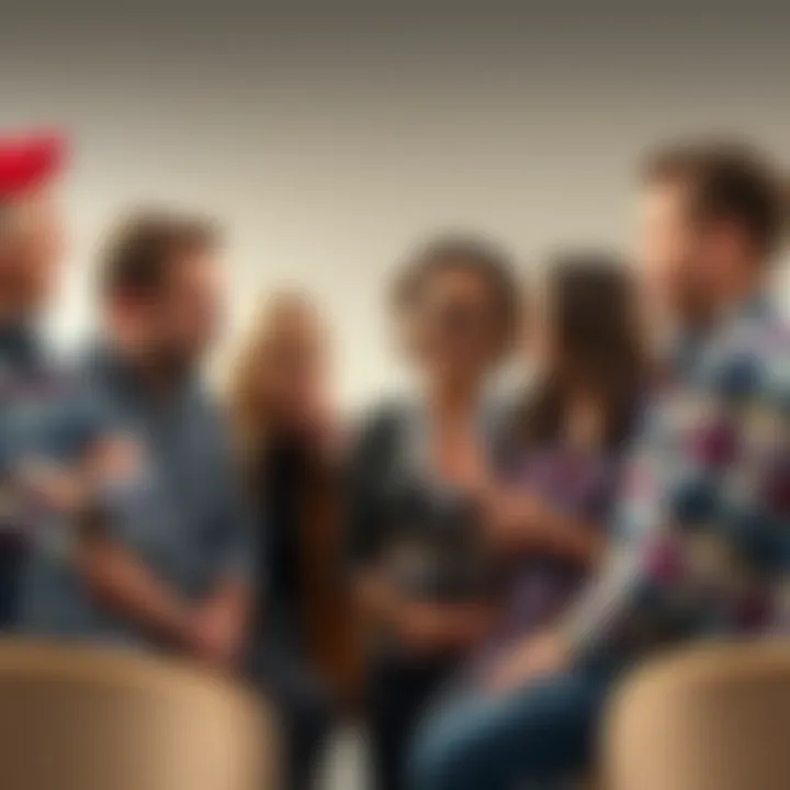 A diverse group of Australians engaged in a casual conversation, showcasing different expressions and gestures, reflecting regional differences in communication.