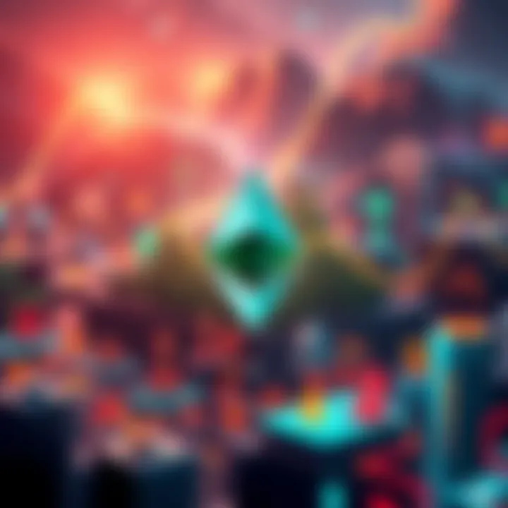 A visual representation of the expanding Ethereum ecosystem with Layer 2 solutions highlighted and rising demand for ETH.