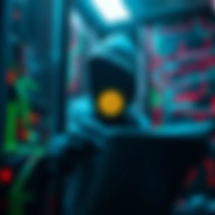 Hacker breaching Bitcoin server A hacker accessing the 'Steal My Bitcoin' server, showcasing security vulnerabilities in PHP software.
