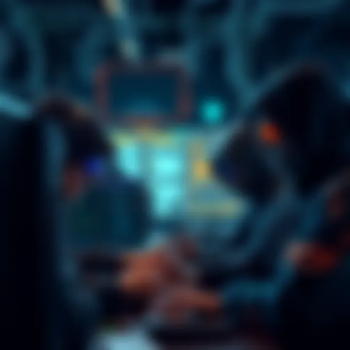 A group of hackers discussing their actions and sharing sensitive information on computer screens, highlighting concerns over transparency and ethics.
