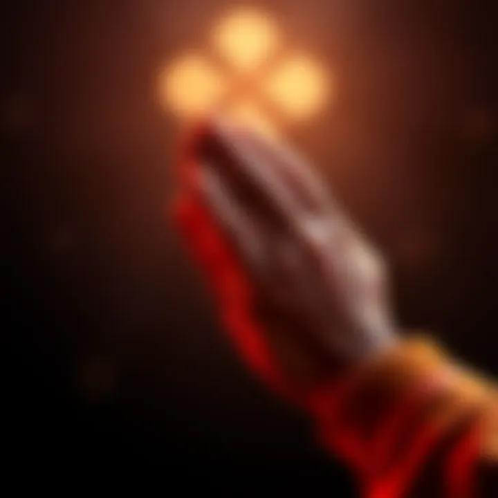 Hands in Prayer Position Two hands held together in a prayer position, symbolizing blessing and gratitude.