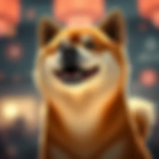 A cheerful Shiba Inu dog animated in a GIF format, radiating joy with a bright smile and sparkles around it.