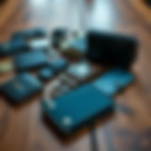 A variety of hardware wallets displayed on a wooden table, highlighting their durable and secure designs for cold storage.