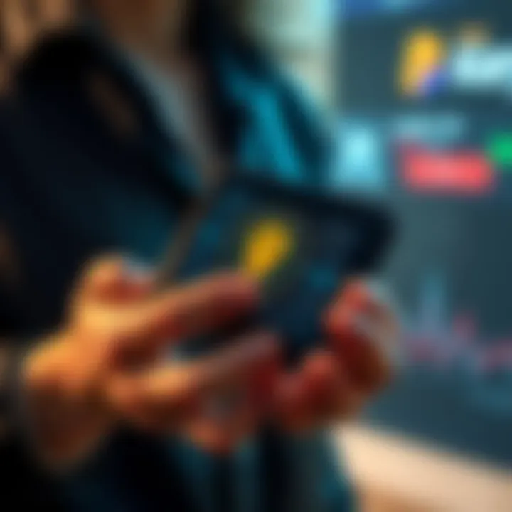 Hardware Wallets Explained A person holding a hardware wallet with a digital screen showing a key symbol, representing the security of private keys in cryptocurrency.