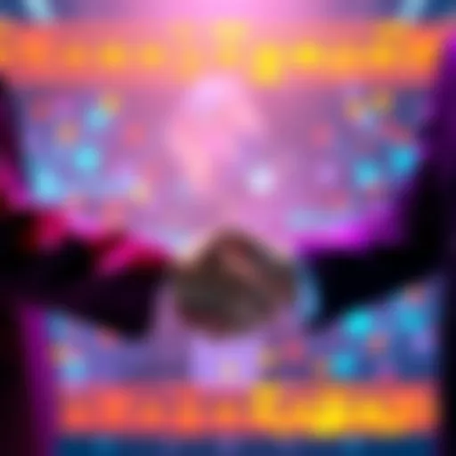 Representatives from Hashgraph and Halborn handshake, symbolizing their collaboration for enhanced security in the Hedera ecosystem