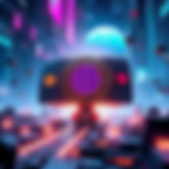 HBAR and BTC in the Crypto Market Illustration showing HBAR positioned as a support for BTC in a futuristic crypto environment