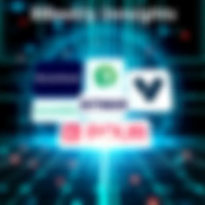 Collage of logos from Accenture, Bitwave, Valour, and Dead Pixels with a digital background