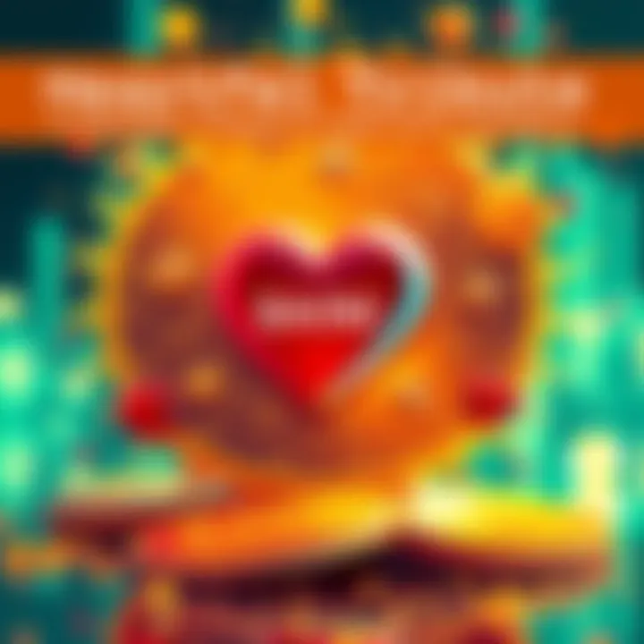 A vibrant graphic showing a heart symbol surrounded by digital coins representing $AINI, symbolizing loyalty and support among coin holders.