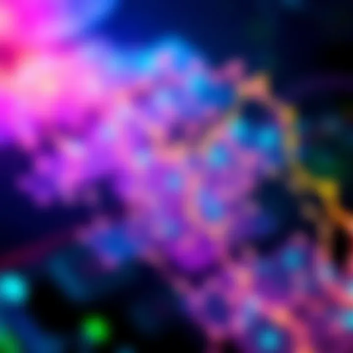 A digital representation of secure and collateralized NFTs on the Hedera platform with vibrant colors and innovative designs.