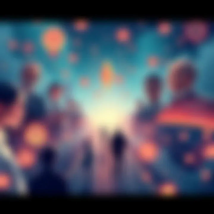 An illustration showcasing Hedera's plans for 2025 with modern blockchain elements, highlighting connections between businesses and individuals.