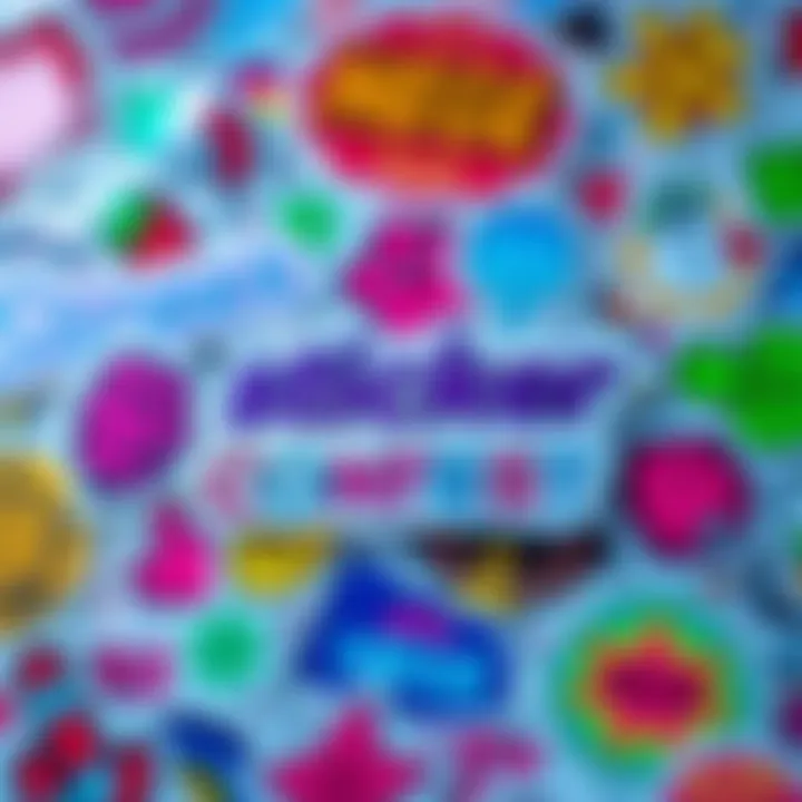 Colorful stickers displayed to represent creativity in the Hege Sticker Contest